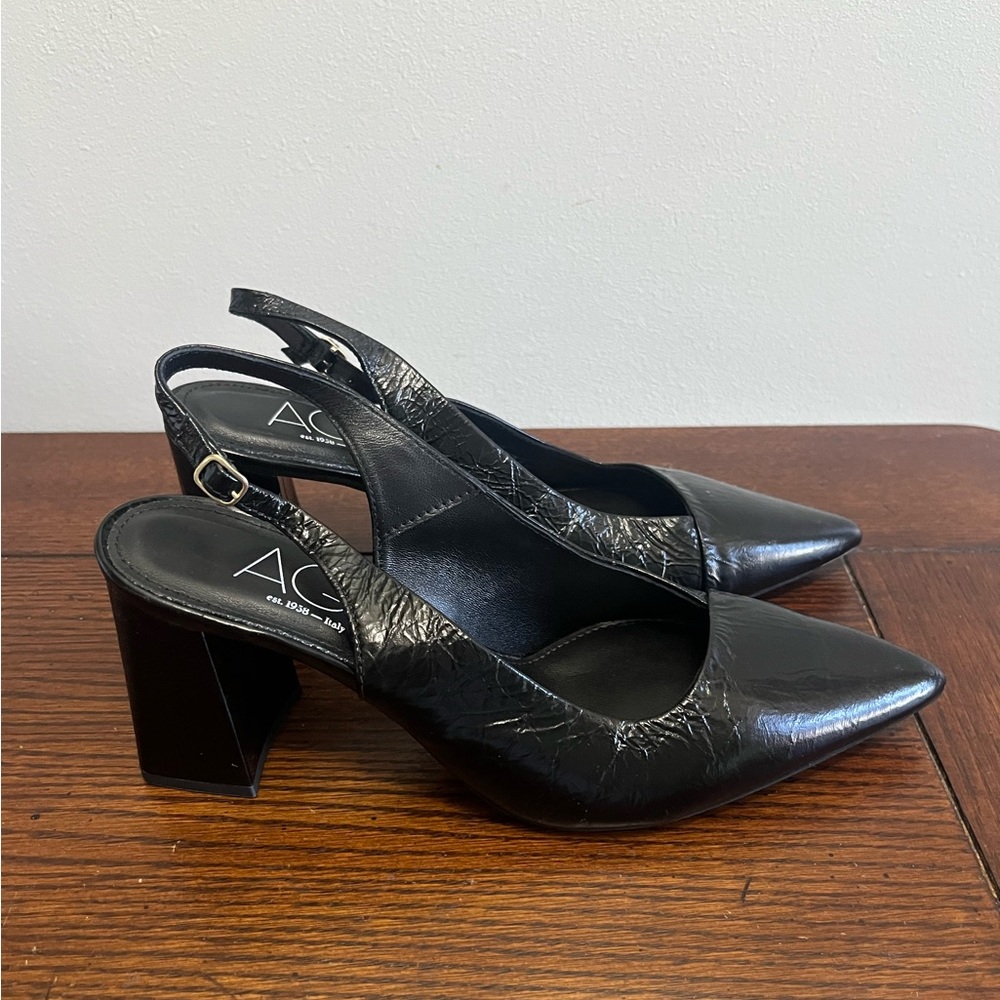 Women’s AGL Agnese Black‎ Slingback heels Size EU 35.5
